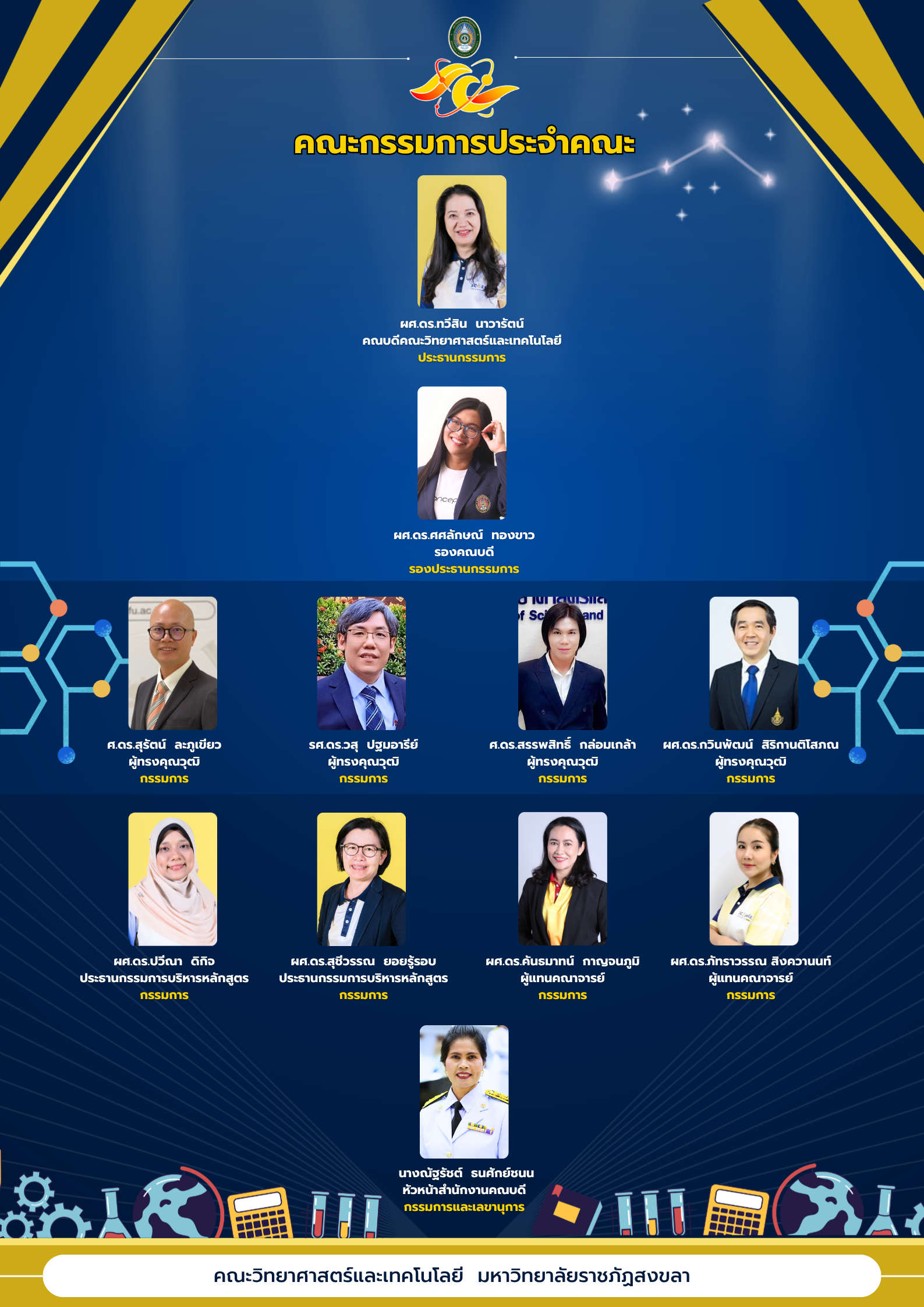 คณะกรรมการประจำคณะวิทยาศาสตร์และเทคโนโลยี ประจำปี 2569